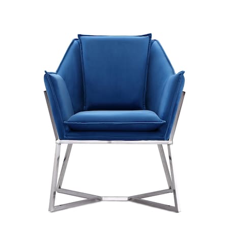Manhattan Comfort Origami Velvet Accent Chair in Blue AC052-BL